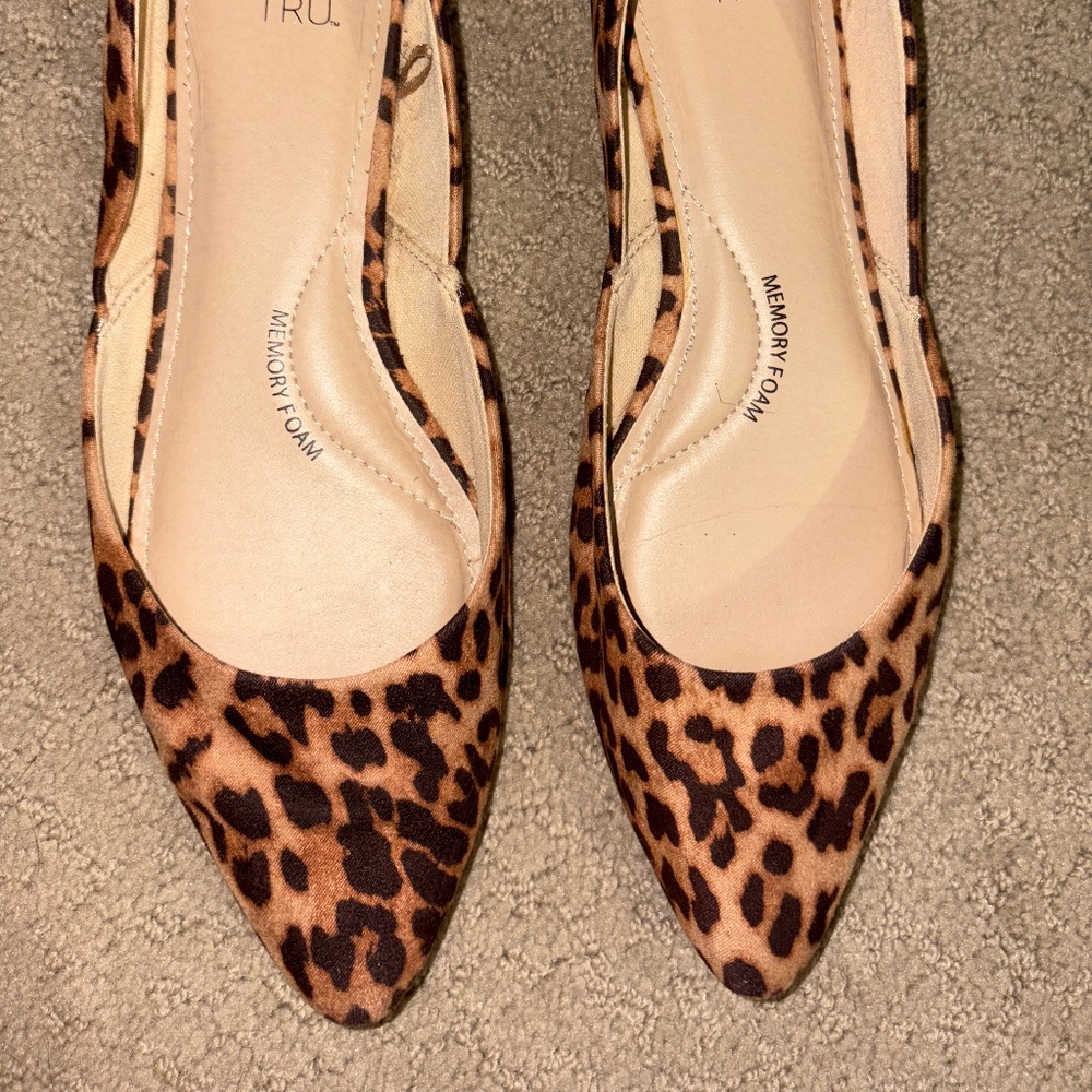 Time and Tru Leopard Print Flats